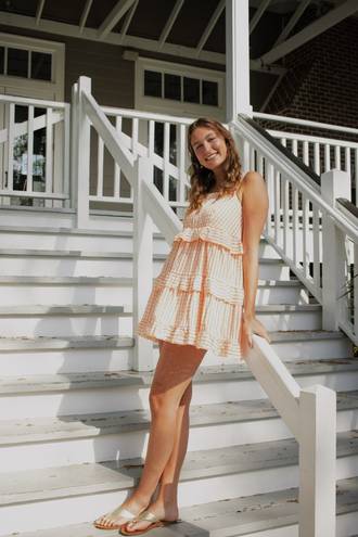 Orange Gingham Dress Size M