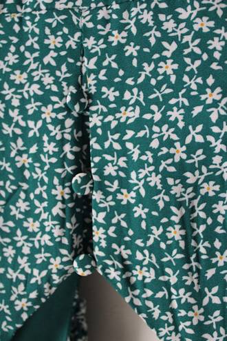 Francesca's Francesca’s Green Floral Jumpsuit