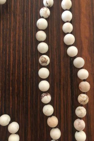 White Stone Bead Necklace
