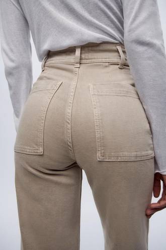 ZARA Marine Straight High Rise Jeans in Sand/Brown