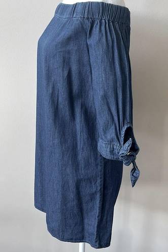 Charlotte Russe  Off the Shoulder Cotton Denim Style Dress 3/4 Sleeves Size XS