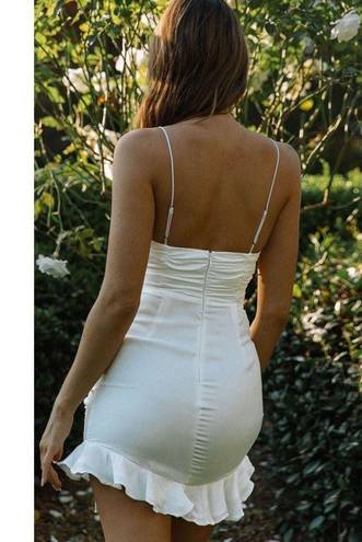 Angel Biba NWT M Medium MAGIC MOMENT RUCHED DRAWSTRING MINI DRESS WHITE Bachelorette