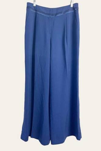 Lafayette 148  Blue High-Waist Wide Leg Pleated Trouser Pants Size 12