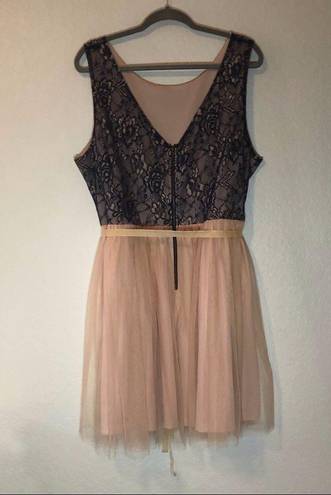 The Moon  Dress Lace & Tulle Blue & Pink Dress w/ Velvety Tie Belt Sz 3X EUC Ethreal