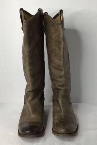 Frye  Melissa Button Brown Size 7 B Knee High Tall Riding Boots Women’s