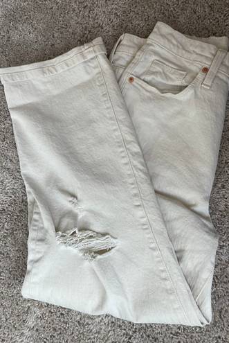 Universal Threads White Denim Distressed Straight Leg Pants