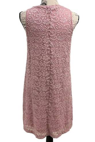 Liberty Love  Womens Medium Dress Mini Lace stretch blush pink bodycon sleeveless