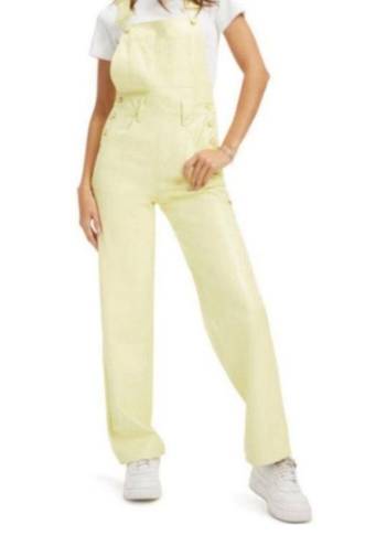 Good American NWT  Better Than Leather Straight Leg Overalls in Key Lime Sz 10/30