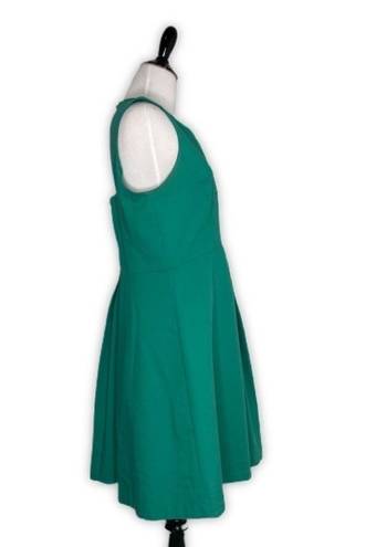 Halston Heritage 𝅺Halston Clover Green Heritage Split Neck Flare Cocktail Dress