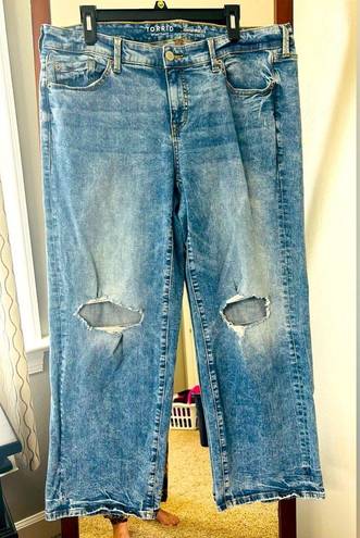 Torrid Perfect Wide Leg Vintage Stretch Mid Rise Jeans Size 12W (34-36 in waist)