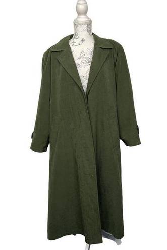 Gallery  Size 12 Olive Green Long Trench with Removable Lining Jacket