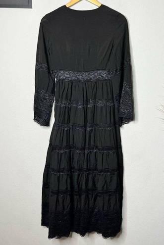 Tuckernuck  Hyacinth House Dress Lace Black Lydia Boho Maxi Dress Sz XXS