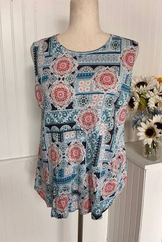 J.Jill  Love Linen Portofino Medallion Print Tank