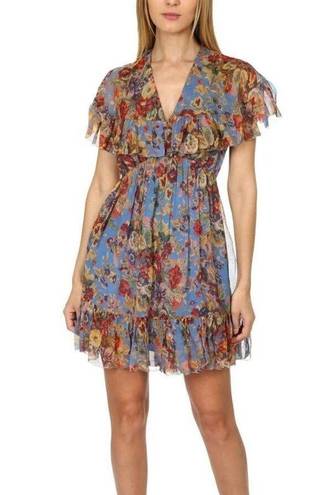 Zimmermann NWT. $850 Zimmerman Cape Ruffle Floral Dress AU 0 / US 4