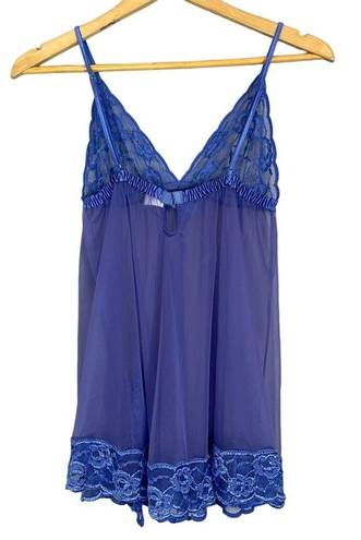 Frederick's of Hollywood  Negligee Lace Slit Sophie Babydoll Bow Size Medium Sexy