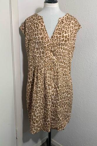 Pilcro  from Anthropologie leopard prints, sleeveless, V-neck mini dress. M