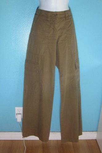 United Colors Of Benetton Vintage 80's Benetton Cotton Wide Leg Cargo Pant Light Brown Size 42 Fits 4-6