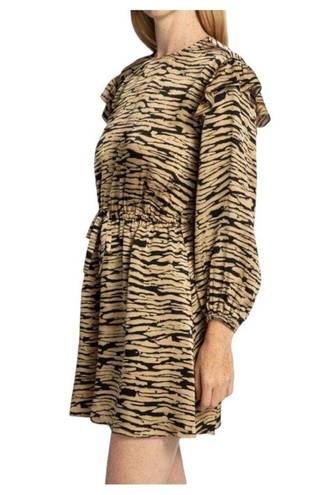 Rails  Ora Abstract Print Long Sleeve Mini Dress in Canyon Tan & Black Small NWT