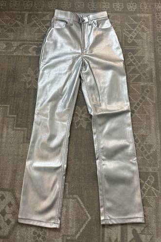 Abercrombie Silver Leather Pants Size 24