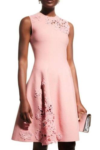 Oscar de la Renta NWT  Guipure lace-trimmed stretch-knit dress Size M