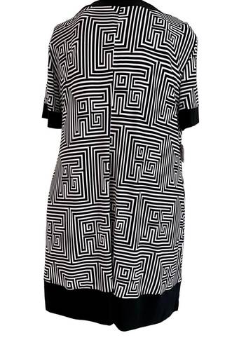 Tiana B NWT Modern Geometric Greek Style Pattern Swing Dress 22W