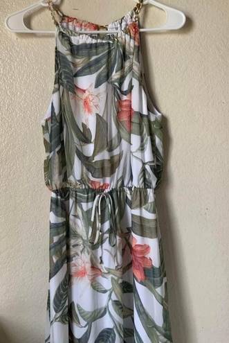 Connected Apparel Tropical Halter Maxi Dress