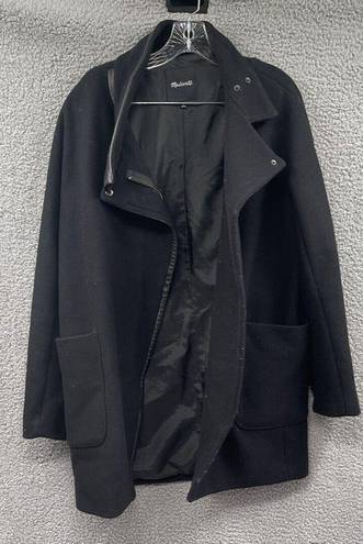 Madewell  Women's Black Zip up Wool Blend Coat Size 6