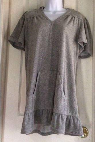 Juicy Couture  Pam & Gela Heather Janey Terry Fashion Gray Hooded Cover Up Dress