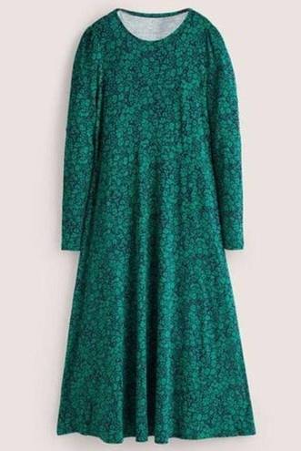 Petal Boden Crew Neck Jersey Midi Dress in Forest  Bloom US Petite SZ 4P NWOT