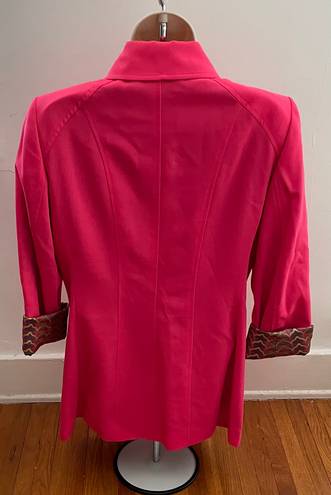 Christian LaCroix Vintage  Bazar Hot Pink 100% Wool Boho Blazer, size 40 or US 8