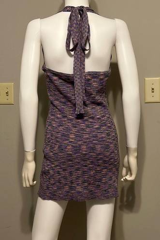 l*space NWT  BABE PURPLE HALTER SWEATER KNIT BODYCON DRESS