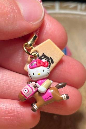 Sanrio NWT  Hello Kitty Horse Racer Charm Keychain RARE