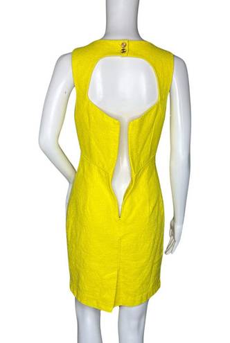 Trina Turk  Dress Womens 2 Yellow Mini Dress Bow Open Back Feminine Colorful