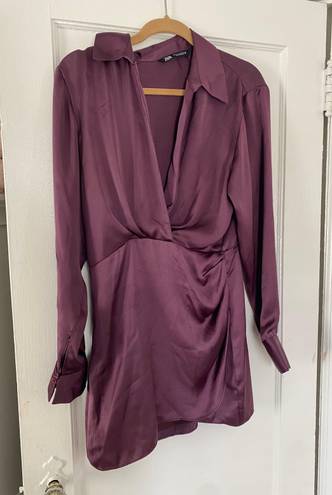 ZARA burgundy satin  dress