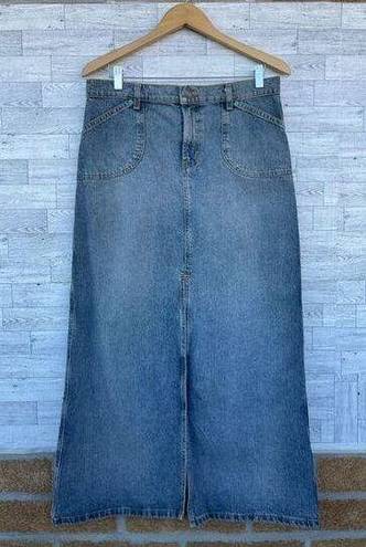 Polo  Ralph Lauren Front Slit Denim Maxi Skirt vintage Y2k size 10