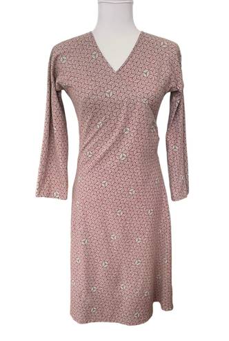 Patagonia Organic Cotton Bay Laurel Stretch Faux Wrap Dress Size Medium