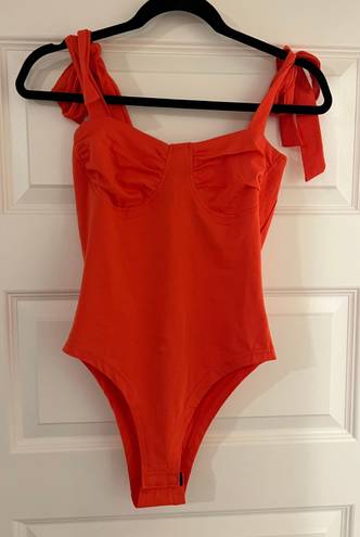 red/orange bow bodysuit Orange Size XS