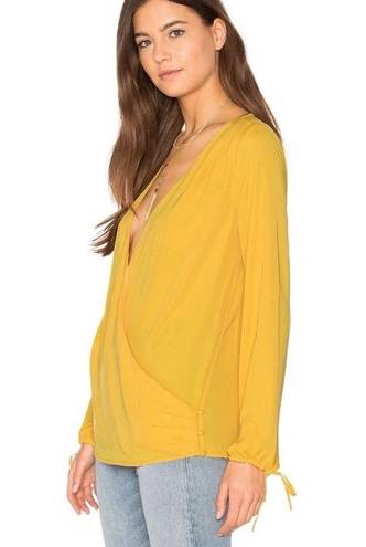 L'Academie L’Academie Long Sleeve Wrap Blouse Marigold Women’s Size Small