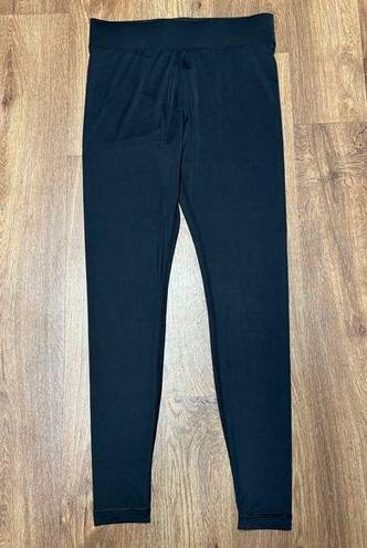 Lands'End  Womens Solid Black Base Layer Pull On Legging Pants Stretch Size XS