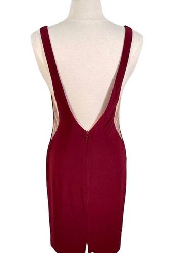 Faviana  NWT Illusion Low Back Mini  Dress size 6, wine, Cocktail, Party, formal