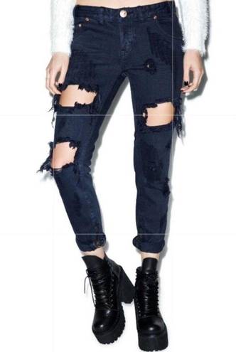 One Teaspoon ONE by  x denim ripped distressed jean