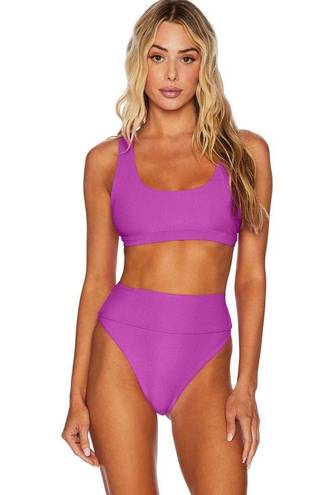 Beach Riot NEW  Highway High Waisted Bikini Bottoms Glowing Purple Size Small