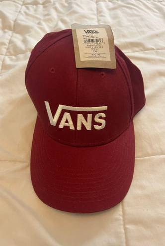 Vans Mens Maroon Classic Logo Flag Snapback Hat Baseball Cap Adjustable Fit NWT