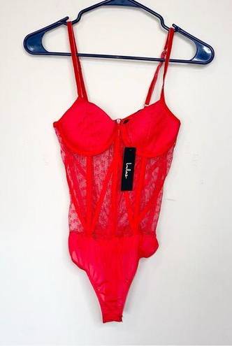 Lulus NWT! Lulu’s Red Lace Lingerie Bodysuit!