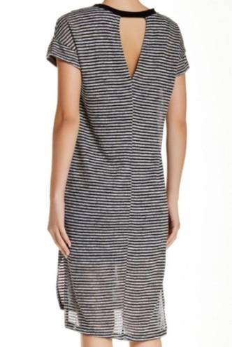 Lush Clothing Nordstrom Lush Midi Knit Dress in Grey and Black Stripe