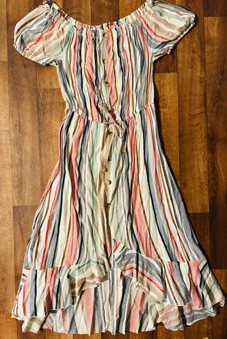 Blush Striped Button Down Hi/Low Dress Size 1X