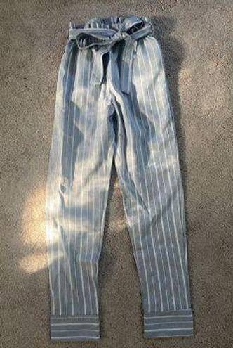 Zaful Gray And White Stripped Pants