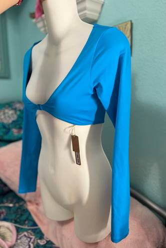 SKIMS Turquoise Longsleeve bikini Top