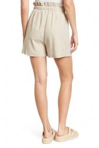 Laundry by Shelli Segal Laundry Safari Beige Beach  Linen Drawstring Shorts Paper bag Waist High Rise XL