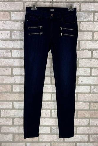 Paige  Transcend Edgemont Moto Skinny Jeans in Cinema No Whiskers Wash Size 26